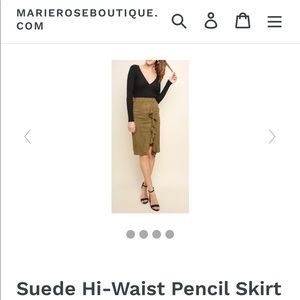 Suede Hi-Waist Pencil Skirt